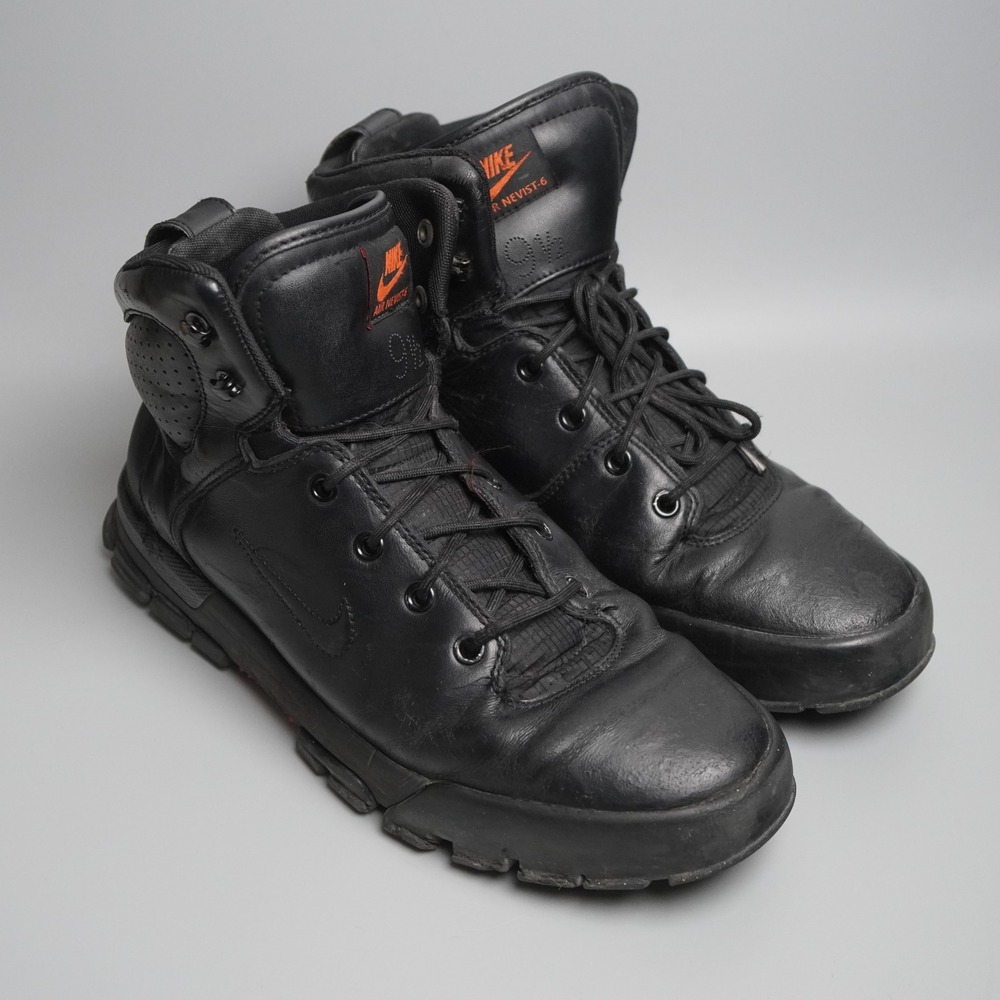 Nike Air Nevist-6 Mens 9.5 Black Leather ACG Boots 454402-001